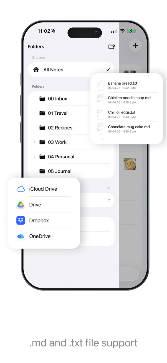 md and txt files on own storage
