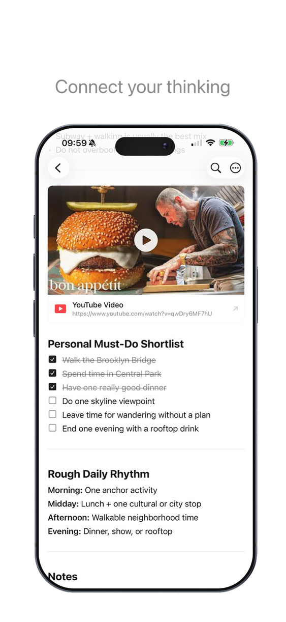 Link notes, add tags
